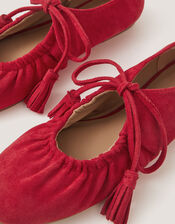Blair Faux Suede Ballet Pumps, Red (RED), large