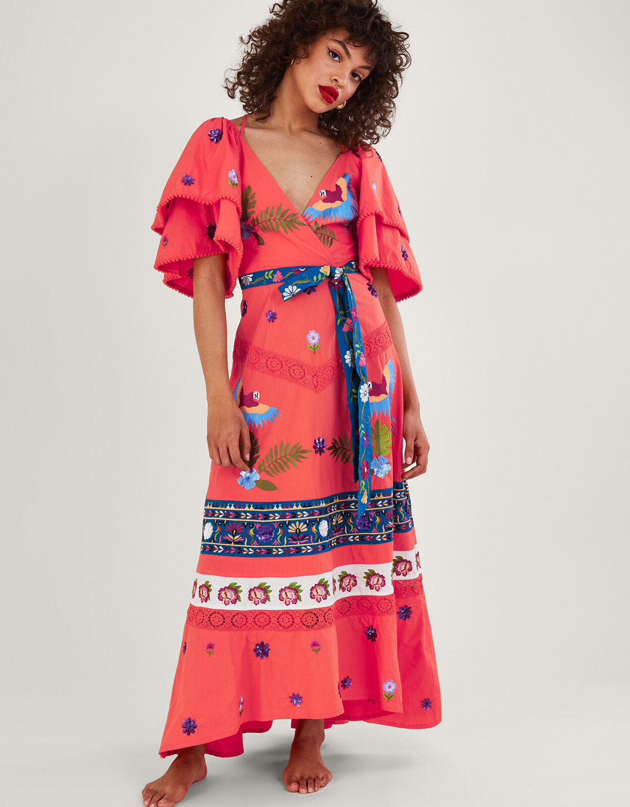 Monsoon orange maxi dress hot sale