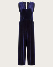 Vayle Velvet Jumpsuit, Blue (MIDNIGHT), large