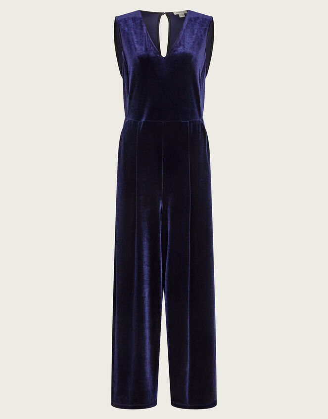 Vayle Velvet Jumpsuit, Blue (MIDNIGHT), large