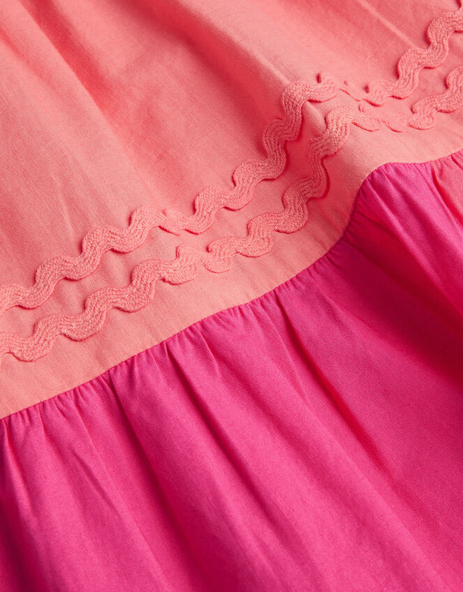 Ric Rac Color Block Tiered Dress, Pink (PINK), large