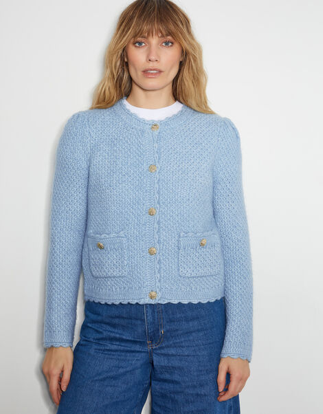 Suki Stitch Cardigan, Blue (PALE BLUE), large
