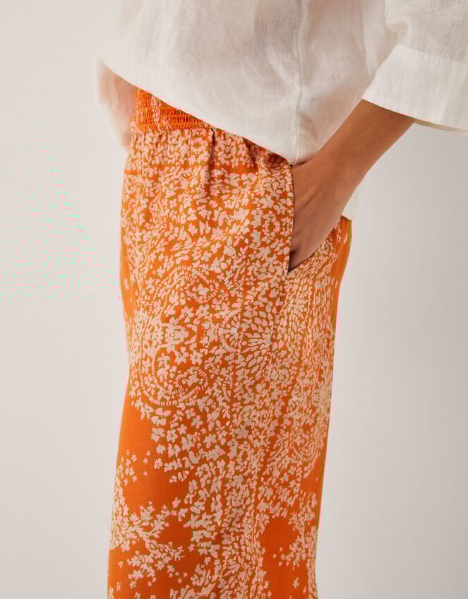 Madison Paisley Print Harem Pants, Orange (ORANGE), large