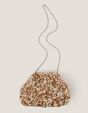 Kira Sequin Clutch Bag, Gold (GOLD), large