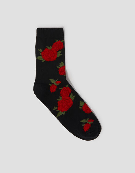Rose Print Socks, , large