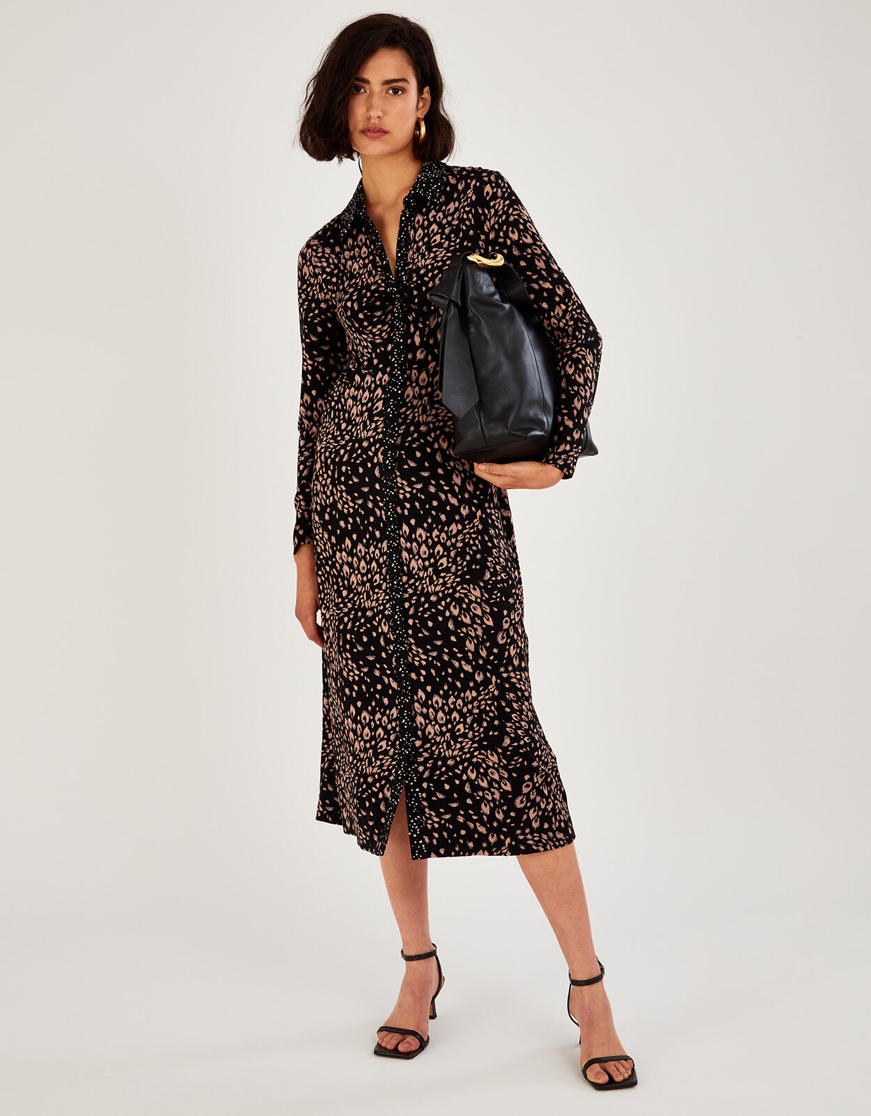 Animal print shirt dress warehouse discount