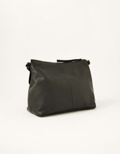 Ring Detail Leather Shoulder Bag, , large