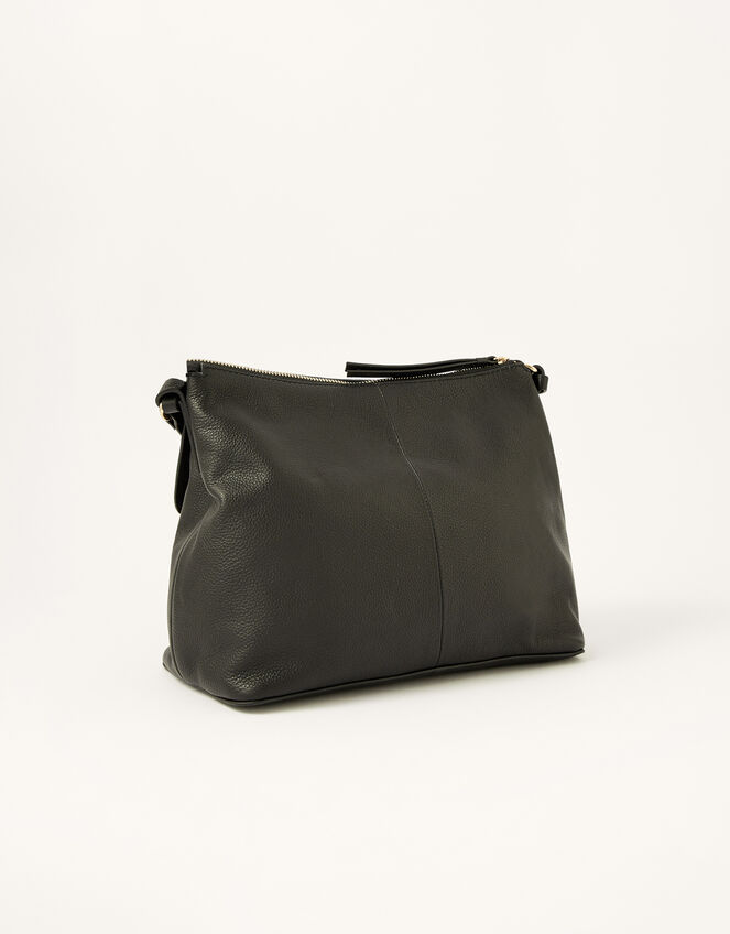 Ring Detail Leather Shoulder Bag, , large