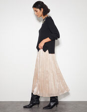 Sia Metallic Shimmer Midi Skirt, Gold (GOLD), large
