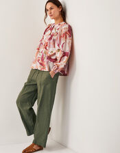 Piper Floral Print Blouse, Orange (ORANGE), large