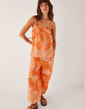 Madison Paisley Print Harem Pants, Orange (ORANGE), large