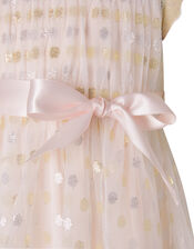 Baby Metallic Spot Dress, Pink (PALE PINK), large