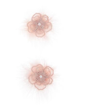 Fluffy Lacey Flower Hair Clips Set , , large