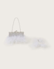 Dazzle Fluffy Frame Bag and Hair Clips Set, , large