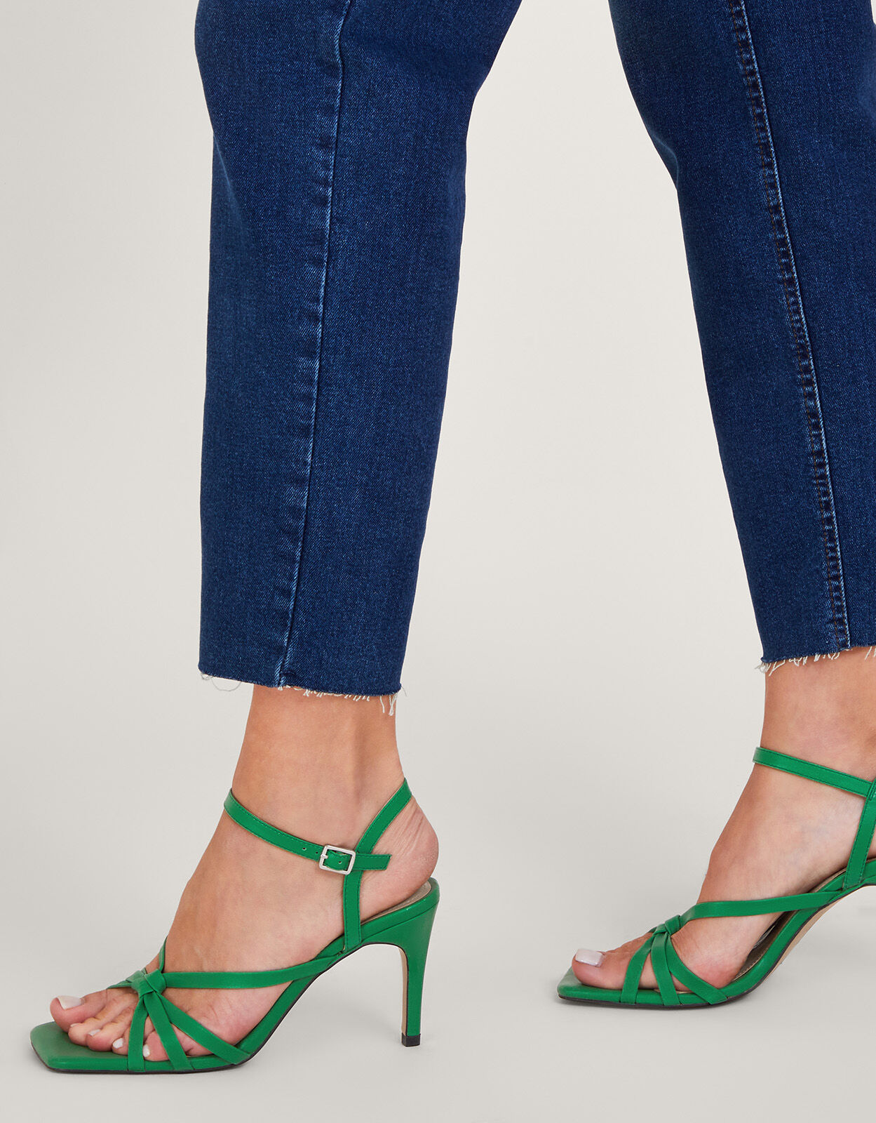 Leather barely there heels top