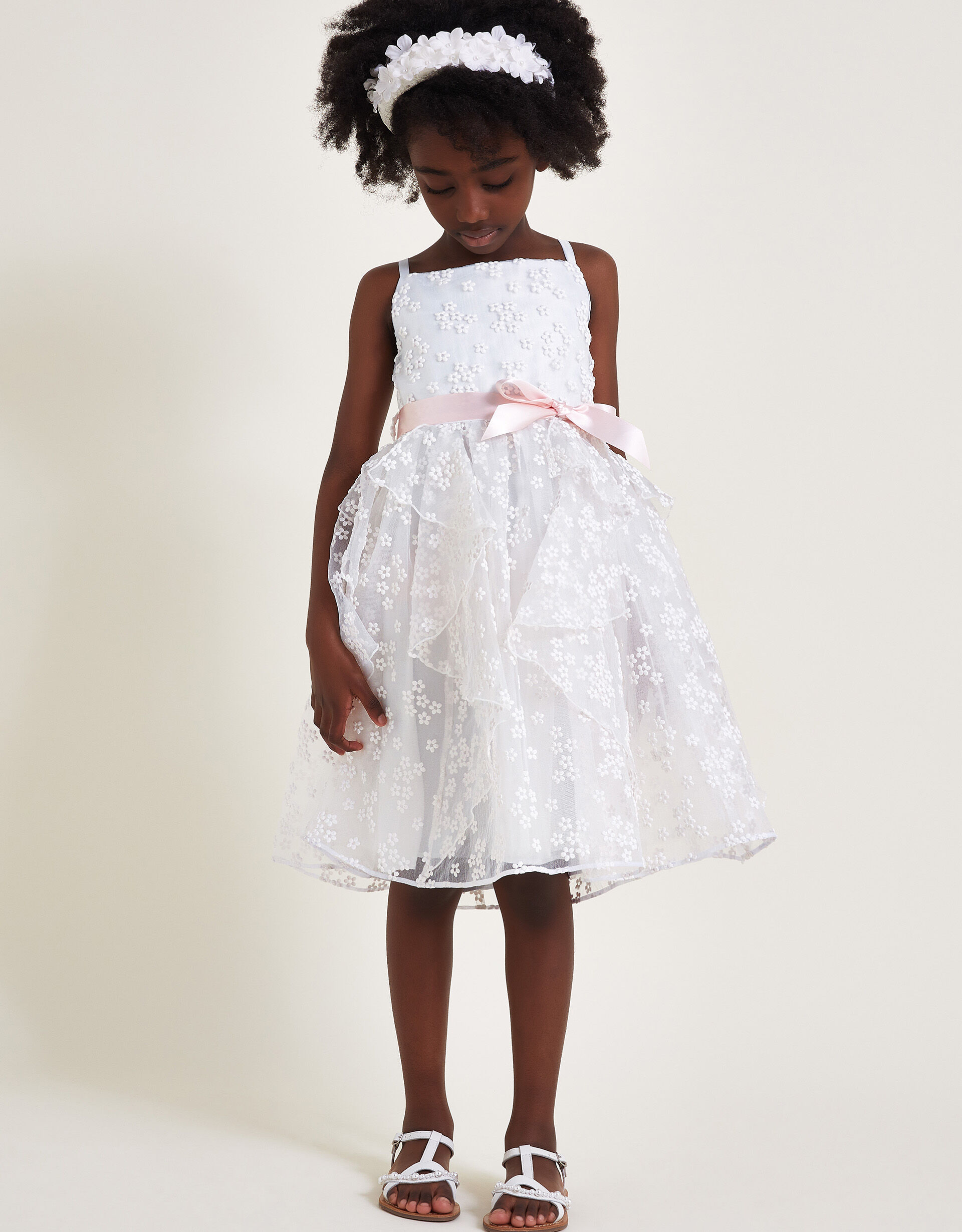 Jasmine Organza Flower Dress Ivory Girls Dresses Monsoon Global