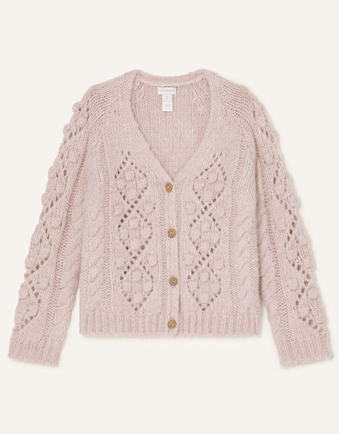 Chunky Bobble Cardigan, Pink (PALE PINK), large
