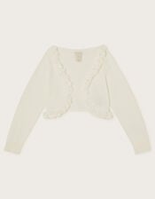 Flora Corsage Trim Cardigan, Ivory (IVORY), large