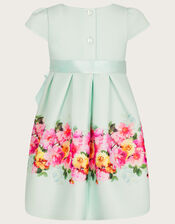 Baby Floral Border Print Scuba Dress, Green (MINT), large