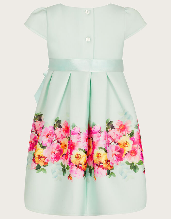 Baby Floral Border Print Scuba Dress, Green (MINT), large