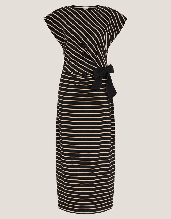 Sanya Stripe Jersey Maxi Dress, Black (BLACK), large