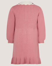 Baby Embroidered Cable Knit Dress, Pink (PINK), large
