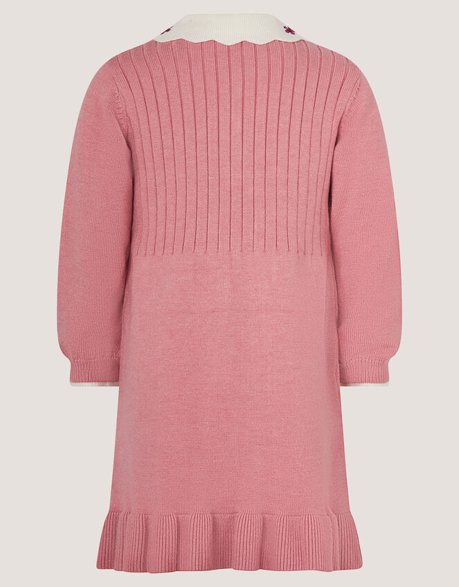 Baby Embroidered Cable Knit Dress, Pink (PINK), large