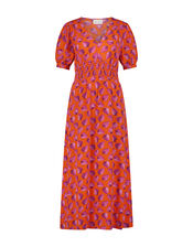 Fabienne Chapot Bonna Strawberry Print Midi Dress, Orange (ORANGE), large