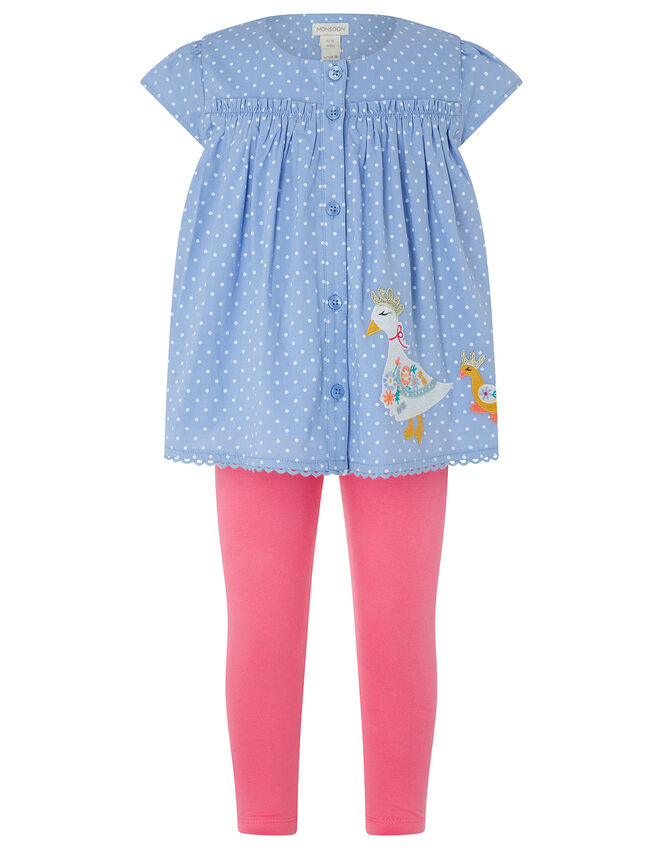 Baby Nellie Duck Top and Legging Set, Blue (BLUE), large
