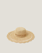 Tilda Crochet Straw Sun Hat, , large