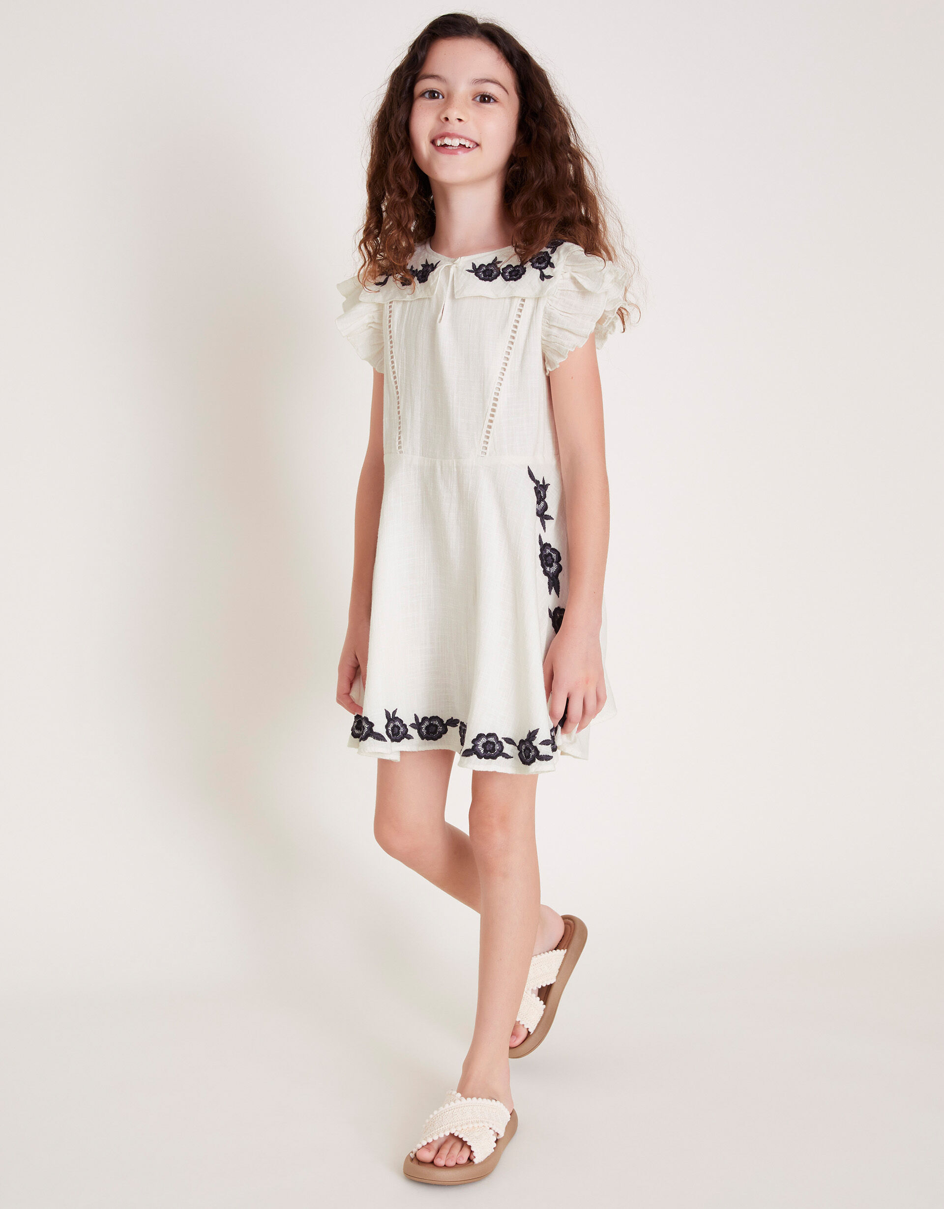 Monsoon girls white dress clearance