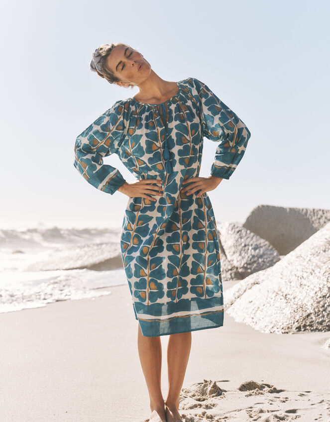 monique lhuillier lace midi dress Ocean Lace Long Sleeve Dress 6 / Ocean
