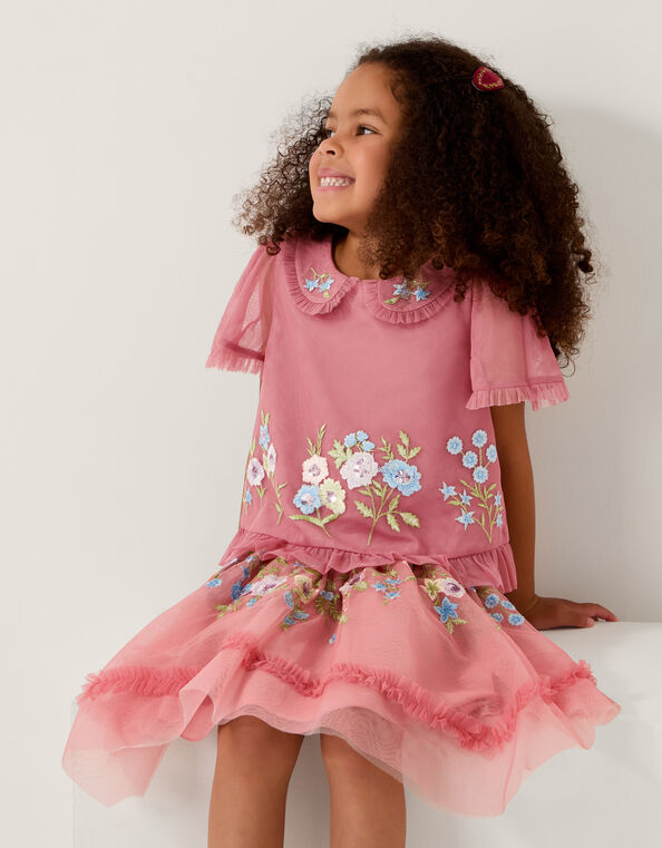 Kristi Embroidered Tulle Top, Pink (DUSKY PINK), large