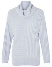 Stitch Ice Yarn Cowl Neck Jumper, Blue (BLUE), large