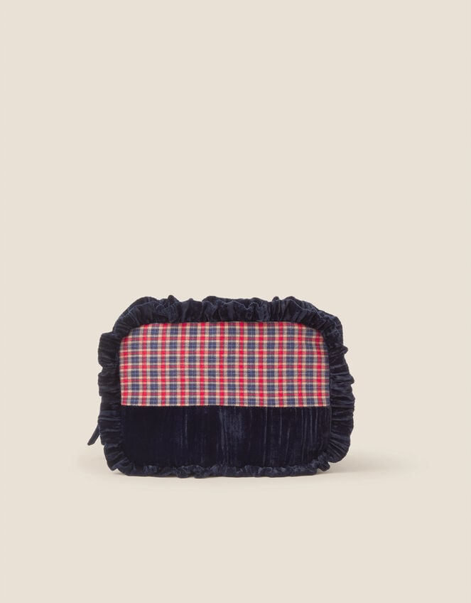 Tartan Velvet Make Up Bag, , large