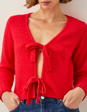Tina Tie Front Cardigan, Red (RED), large