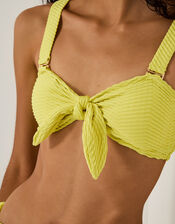 Alina Rib Bandeau Bikini Top, Green (LIME), large