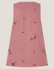 Embroidered Corduroy Pinafore Dress, Pink (PINK), large