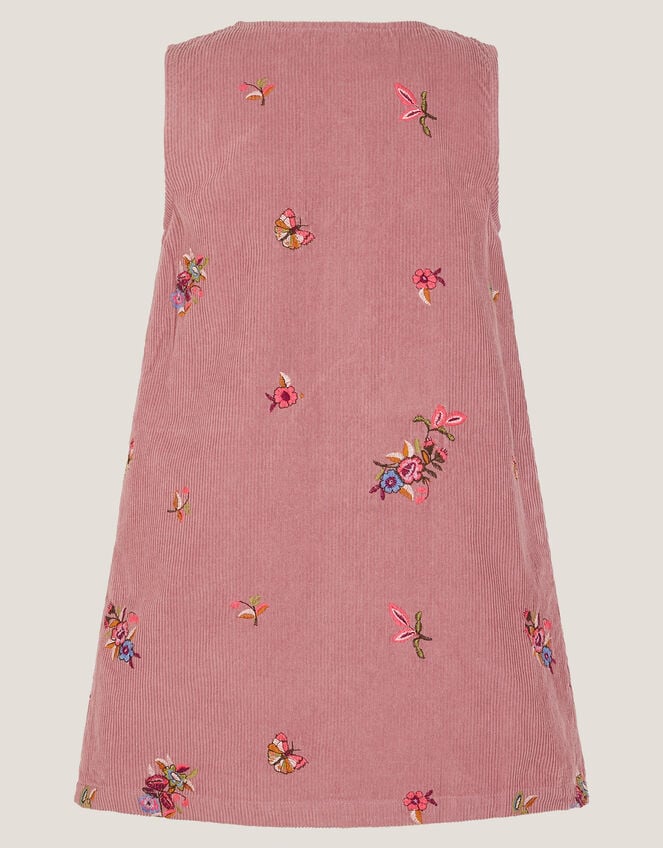 Embroidered Corduroy Pinafore Dress, Pink (PINK), large