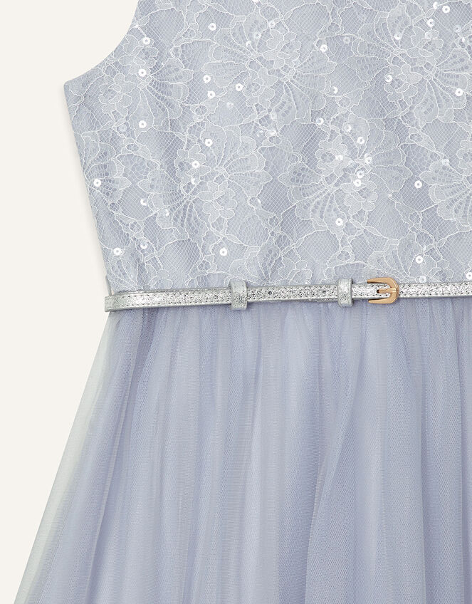 Sequin Lace Bodice Prom Dress, Grey (GREY), large