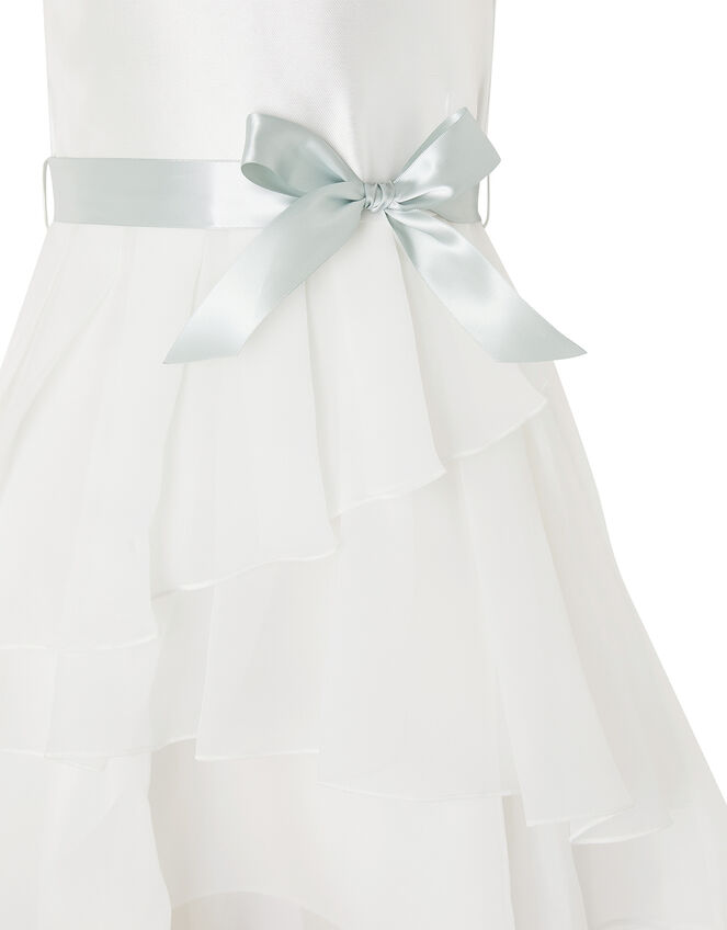 Tiered Organza Dress with Changeable Ribbons, Ivory (IVORY), large