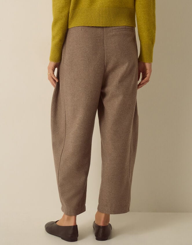 Orla High Waisted Barrel Leg Trousers, Mink (MINK), large