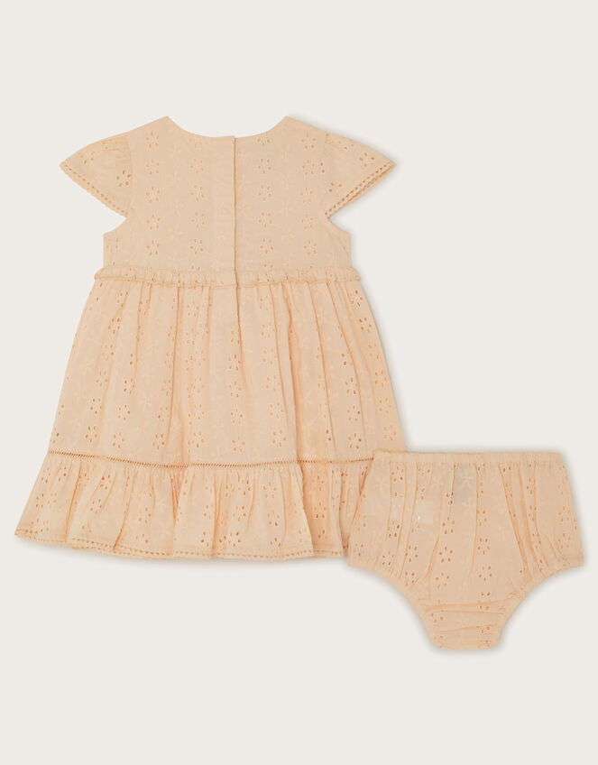 Newborn Broderie Dress and Briefs, Pink (PALE PINK), large