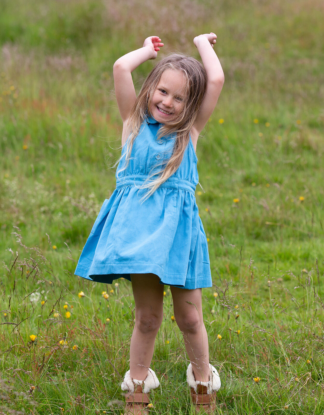 Little Green Radicals Pinafore Dress Blue
