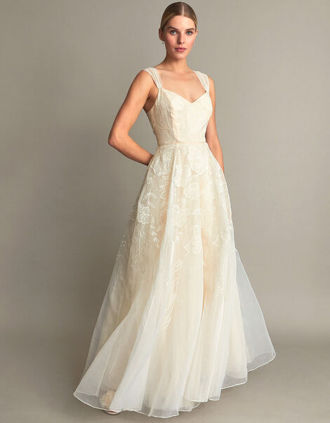 Rose Organza Bridal Dress, Ivory (IVORY), large
