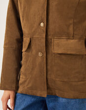 Naya Suedette Jacket, Brown (BROWN), large