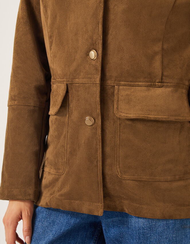 Naya Suedette Jacket, Brown (BROWN), large