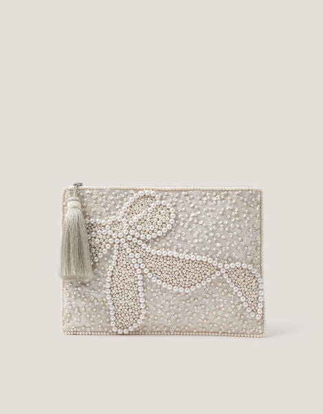 Audra Beaded Bow Pouch , , large