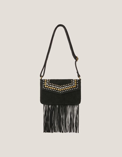 Zora Suede Fringe Crossbody Bag, , large