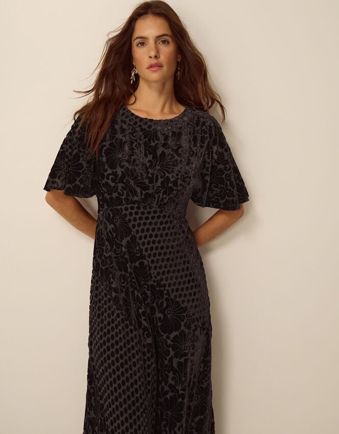 Adeline Devor&eacute; Polka Dot Maxi Dress, Brown (CHOCOLATE), large